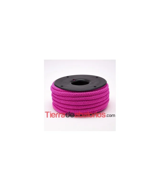 Cordón Trenzado de Rayón 9mm Fucsia Fluor