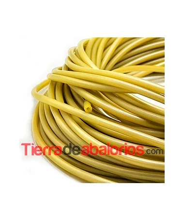 Caucho Hueco 5mm Agujero 3,2mm Dorado