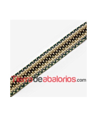 Tira Plana de Algodón 20mm Beige-Multicolor