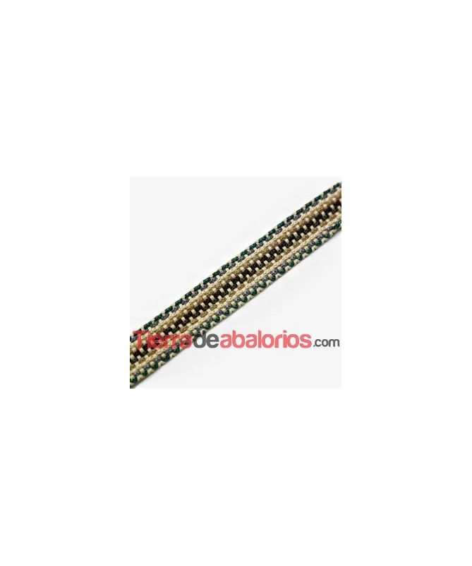 Tira Plana de Algodón 20mm Beige-Multicolor
