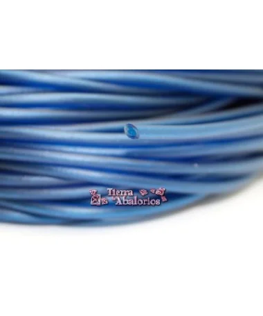 Caucho Hueco 3mm Agujero 1,7mm Azul Marino