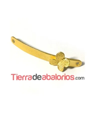 Conector Curvado 38x5mm con Mariposa, Dorado Conector Curvado 38x5mm con Mariposa, Dorado