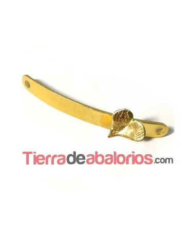 Conector Curvado 38x5mm con Corazón, Dorado Conector Curvado 38x5mm con Corazón, Dorado