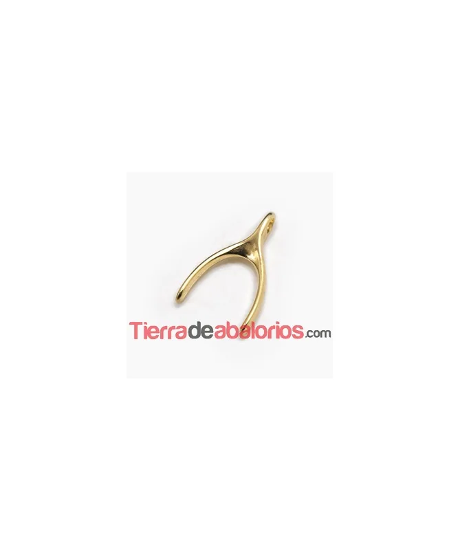 Colgante Wishbone 15x24mm Dorado