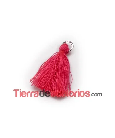 Borla de Algodón con Anilla 25/30mm, Fucsia (10 uds.) Borla de Algodón con Anilla 25/30mm, Fucsia