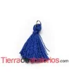Borla de Algodón con Anilla 25/30mm, Azul Borla de Algodón con Anilla 25/30mm, Azul