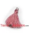 Borla de Algodón con Anilla 25/30mm, Rosa Claro