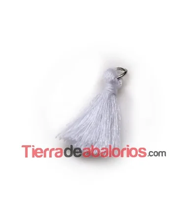 Borla de Algodón con Anilla 25/30mm, Blanco Borla de Algodón con Anilla 25/30mm, Blanco