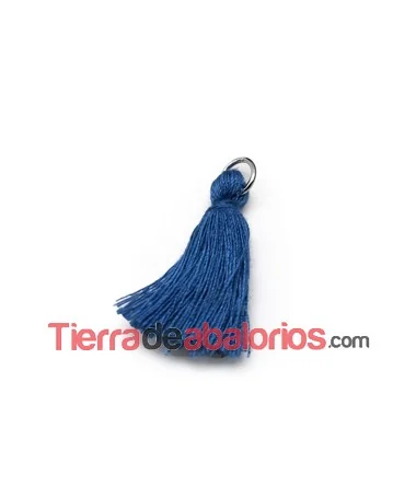 Borla de Algodón con Anilla 25/30mm, Azul Jean (10 uds.) Borla de Algodón con Anilla 25/30mm, Azul Jean