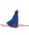 Borla de Algodón con Anilla 25/30mm, Azul Jean