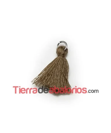 Borla de Algodón con Anilla 25/30mm, Marrón Claro (10 uds.) Borla de Algodón con Anilla 25/30mm, Marrón Claro