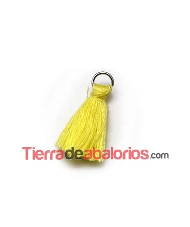 Borla de Algodón con Anilla 25/30mm, Amarillo (10 uds) Borla de Algodón con Anilla 25/30mm, Amarillo
