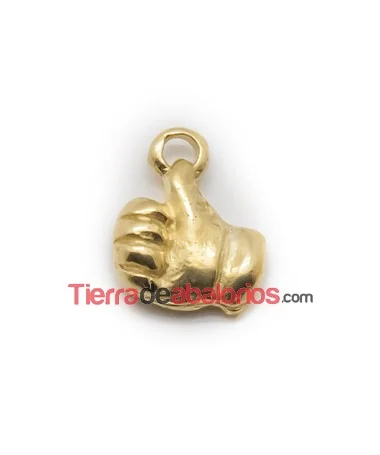 Colgante Emoticono Me Gusta 13x16mm Dorado