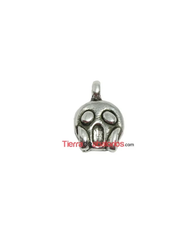 Colgante Emoticono Asombrado 17x12mm, Plateado