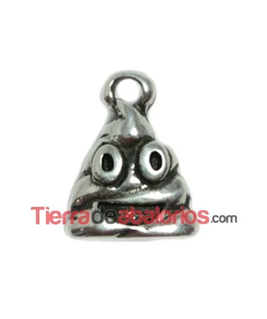 Colgante Emoticono KK 18x13mm, Plateado