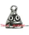 Colgante Emoticono KK 18x13mm, Plateado
