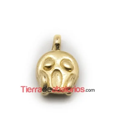 Colgante Emoticono Asombrado 17x12mm Dorado