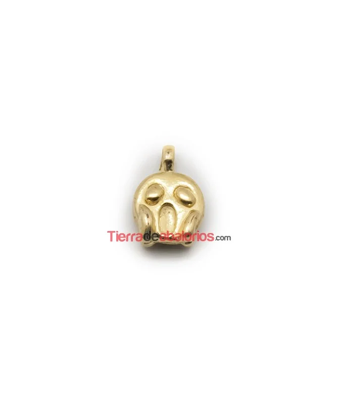 Colgante Emoticono Asombrado 17x12mm Dorado