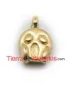 Colgante Emoticono Asombrado 17x12mm Dorado
