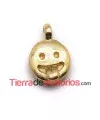 Colgante Emoticono Lengüetazo 16x11mm Dorado