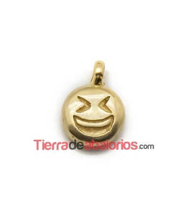 Colgante Emoticono Risa Intensa 16x11mm Dorado