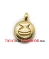 Colgante Emoticono Risa Intensa 16x11mm Dorado