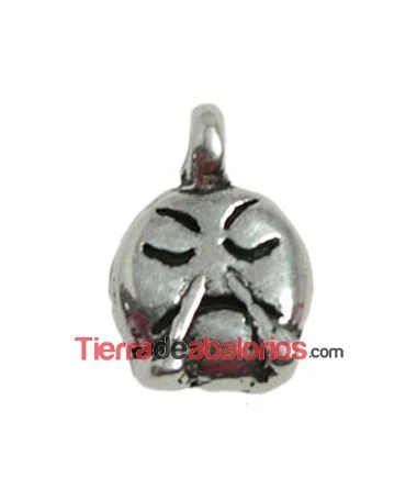 Colgante Emoticono Arrogante 16x12mm Plateado