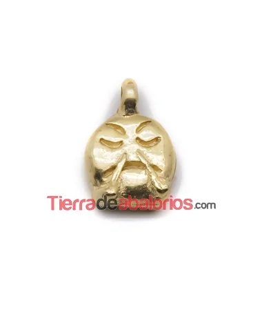 Colgante Emoticono Arrogante 16x12mm Dorado