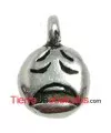 Colgante Emoticono Estresado 16x11mm, Plateado