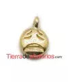 Colgante Emoticono Estresado 16x11mm Dorado
