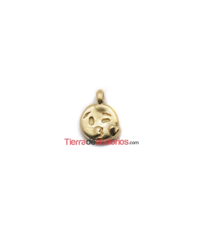 Colgante Emoticono Beso de Amor 16x13mm Dorado