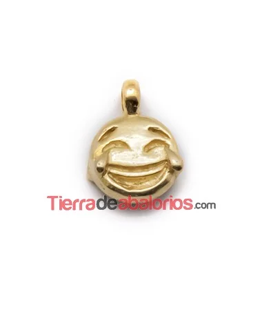 Colgante Emoticono Llorando de Risa 16x11mm Dorado