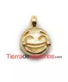 Colgante Emoticono Llorando de Risa 16x11mm Dorado