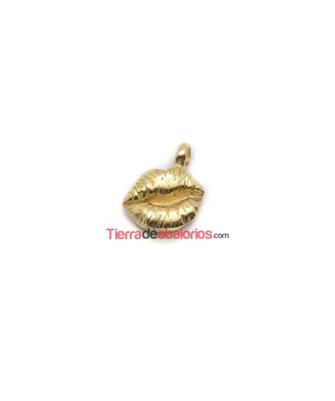 Colgante Labios Sugerentes 13x15mm Dorado
