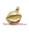 Colgante Labios Sugerentes 13x15mm Dorado