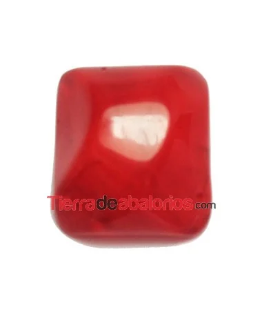 Cabujón Resina Irregular 25x24mm Rojo