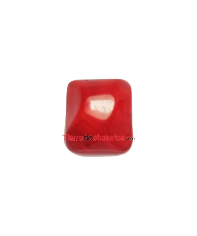 Cabujón Resina Irregular 25x24mm Rojo