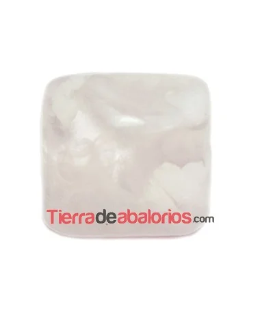 Cabujón Resina Irregular 25x24mm Blanco
