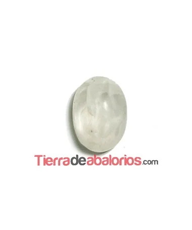 Cabujón Resina Facetas 14x10mm, Blanco