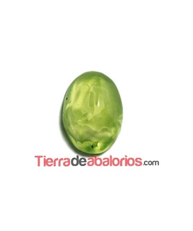 Cabujón Resina Facetas 14x10mm, Verde Pistacho