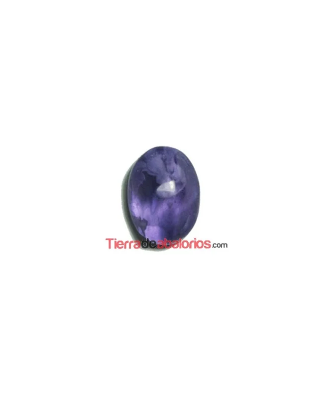 Cabujon Resina Facetas 14x10mm, Morado