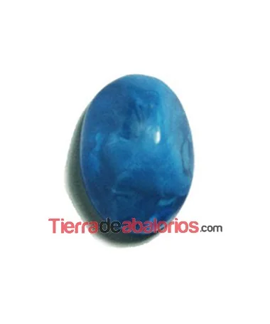 Cabujón Resina Facetas 14x10mm, Azul