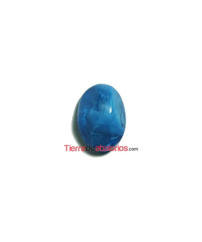 Cabujón Resina Facetas 14x10mm, Azul