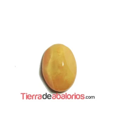 Cabujón Resina Facetas 14x10mm, Naranja Cabujón Resina Facetas 14x10mm, Naranja