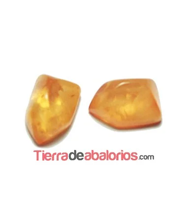 Cabujón Resina Irregular 12x8mm, Naranja Cabujón Resina Irregular 12x8mm, Naranja