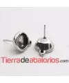 Pendiente 12mm para Cabujon 8mm, Plateado
