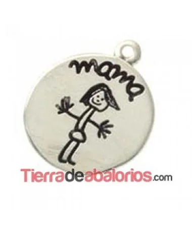 Medalla 19mm Mamá Plateada