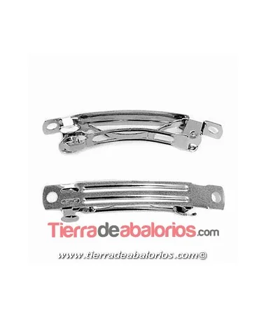 Pinza para Pelo 40mm, Plateado Nikelado Brillante Pinza para Pelo 40mm, Plateado Nikelado Brillante