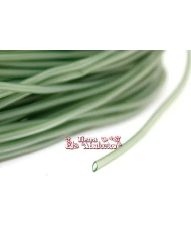 Caucho Hueco 3mm Agujero 1,7mm Verde