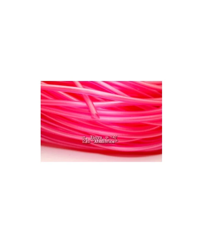 Caucho Hueco 3mm Agujero 1,7mm Fucsia